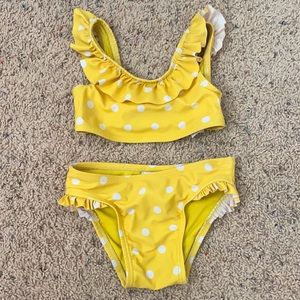 Yellow Polka Dot Girls Old Navy Swimsuit 4T